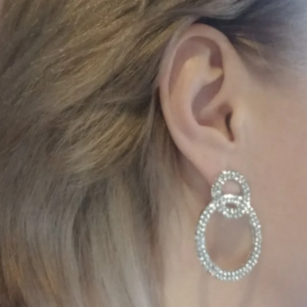 Long Zircon Dangle earrings - Picture 4 of 4